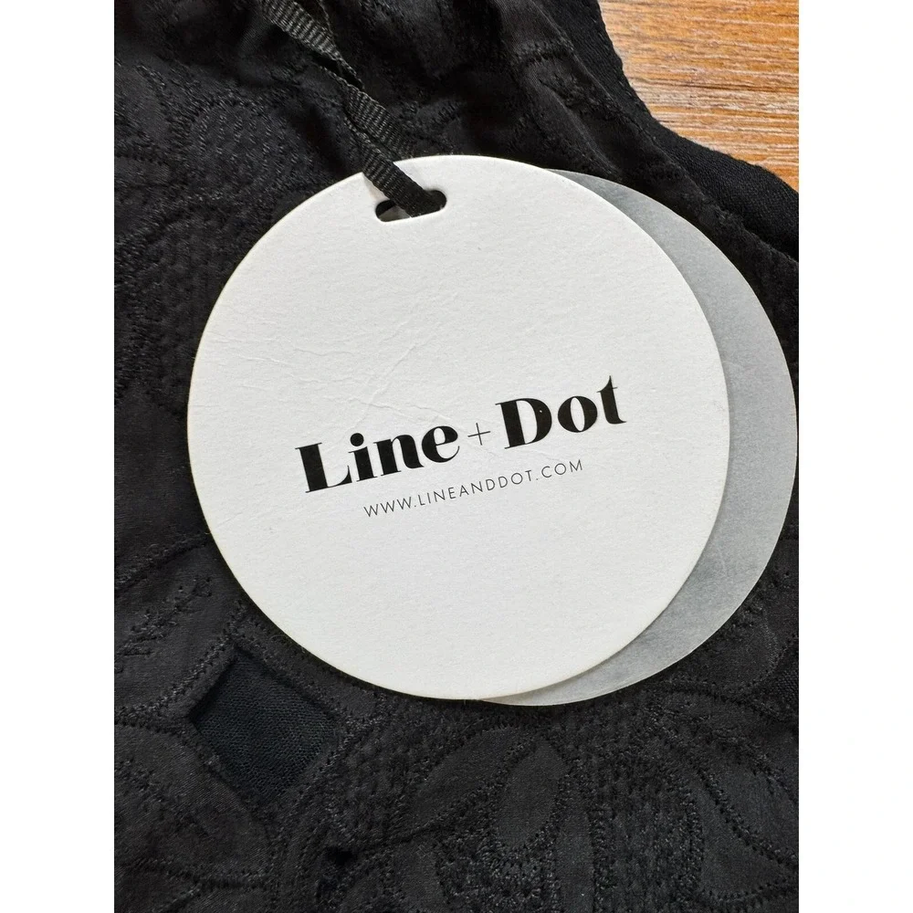 Line + Dot Lace Top Tie Halter Blouse Party Cocktail Black Size Small